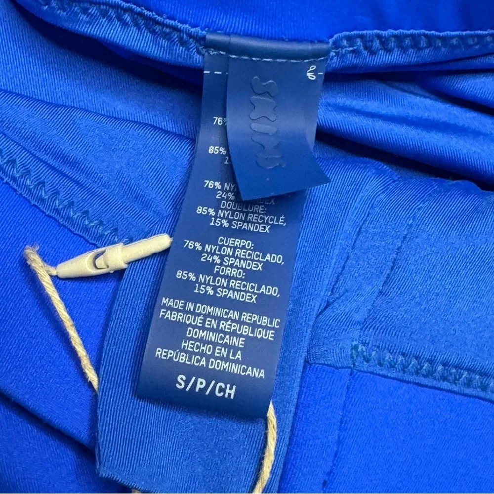 SKIMS SPORTY ZIPPER SWIM MINI SKIRT SZ S COBALT